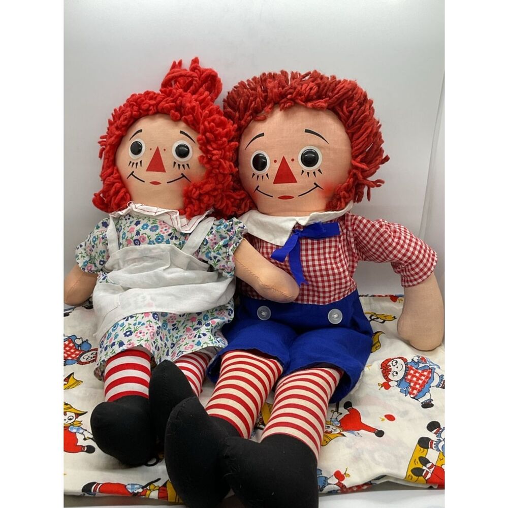 Vintage Knickerbocker Raggedy Ann and Andy Dolls